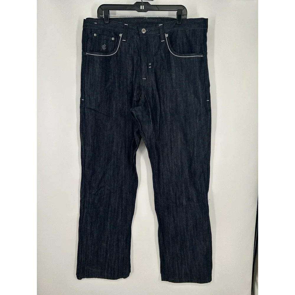 Rocawear‎ Baggy Embroidered Dark Jeans Y2K Vintage Skater 00s 2000s Size 38x34